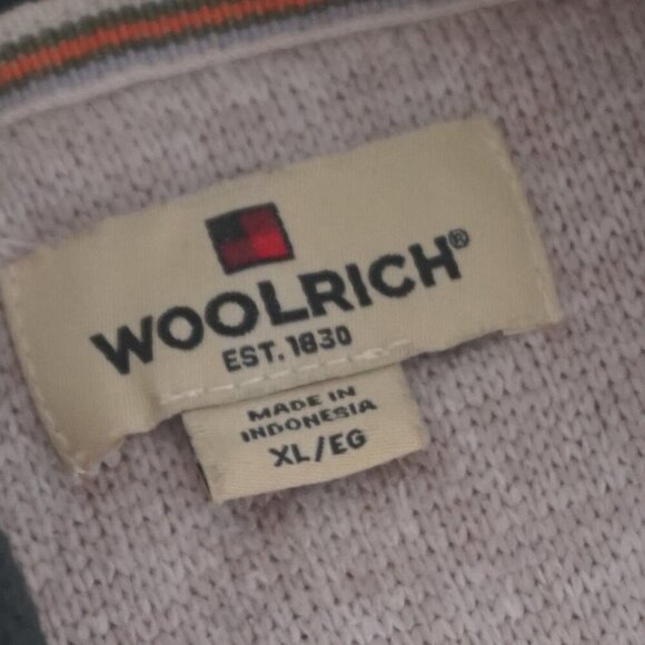 Woolrich Beige Quarter Zip Outdoor Preppy Pullover Fine Knit Sweater XL - Picture 10 of 10